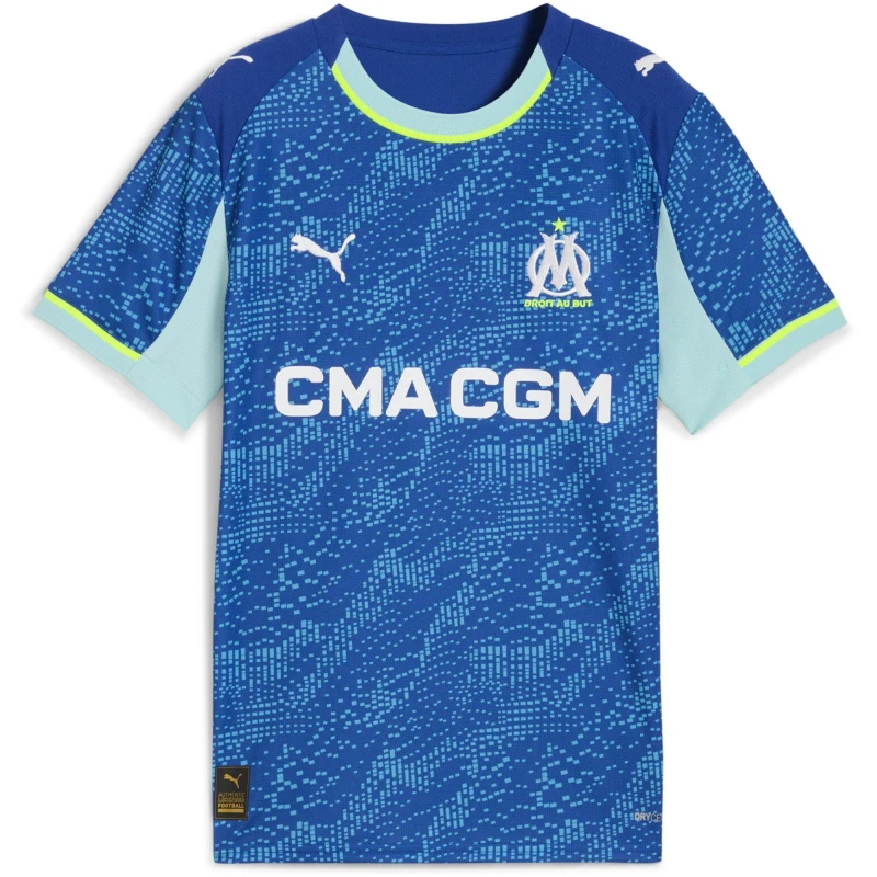Image of Puma Marseille Third Shirt 2025 2026 Juniors Blue unisex 11-12 (L)