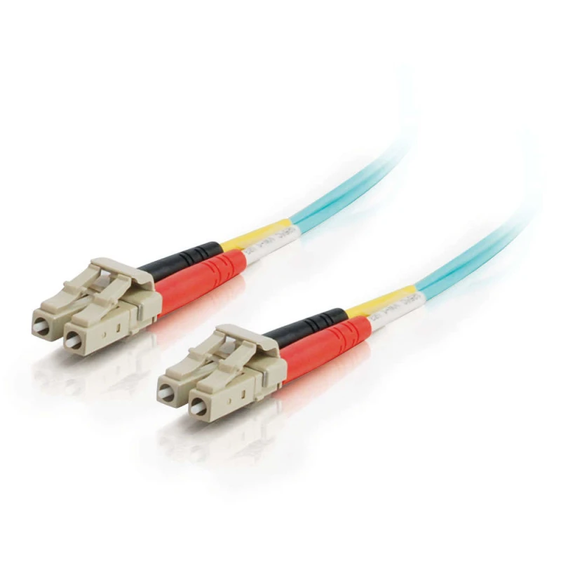 Image of C2G 85549 fibre optic cable 1m LC OFNR Turquoise