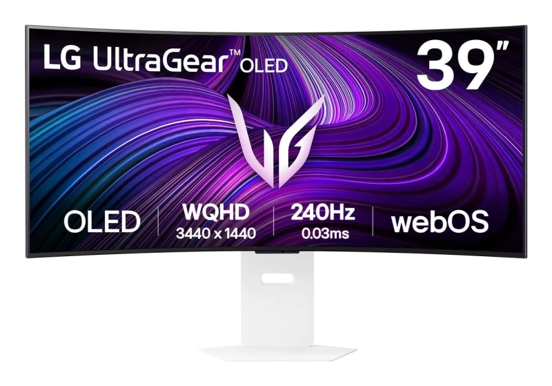 Image of LG UltraGear 39GX90SA 39 OLED WQHD 240Hz 0.03ms UltraWide Curved USB-C Gaming Monitor 39GX90SA-W.AEK White
