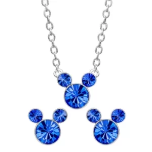 Image of Disney Mickey Mouse September Birthstone Earring and Necklace Gift Set
