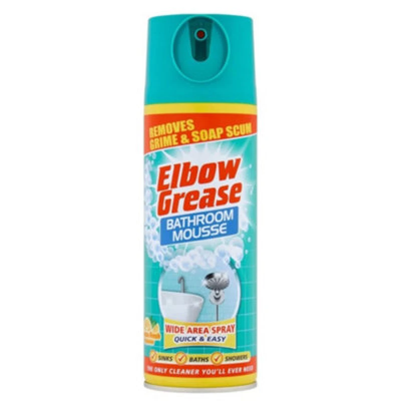 Image of Elbow Grease Lemon Fresh Fragrance Bathroom Mousse Spray Cleaner 400Ml