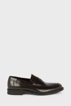 Image of Burgundy Smart Leather Slip On Loafers