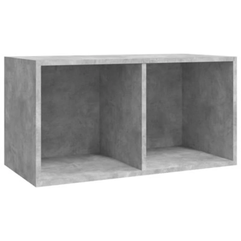 Image of vidaXL Vinyl Storage Box Concrete Grey Engineered Wood Recorder Collection