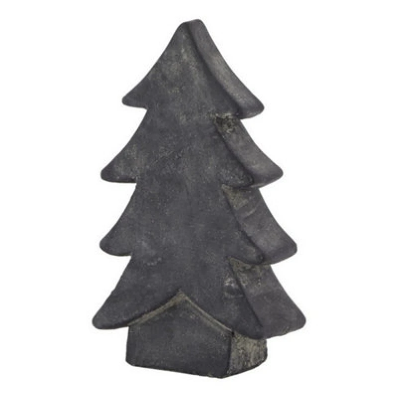 Image of Hill Interiors Amalfi Medium Christmas Tree - Ceramic - L6 X W14 X H24cm - Grey