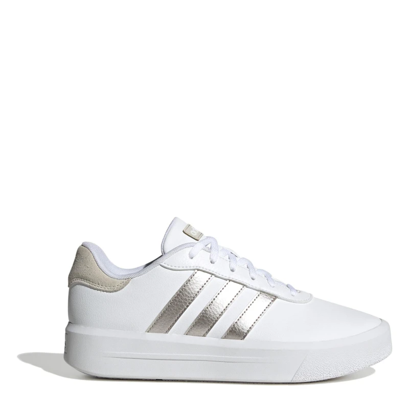 Image of Adidas adidas Court Platform Trainers White/Metallic Female 5 AD89102