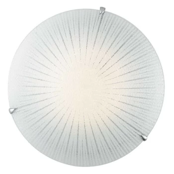 Image of Fan Europe Lighting - Fan Europe CHANTAL LED Patterned Glass Flush Ceiling Light White 1820lm 4000K 40cm