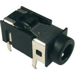 Image of 3.5mm audio jack Socket horizontal mount Number of pins 4 Stereo Black Cliff FC68125