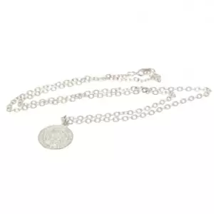 Image of Leicester City FC Silver Plated Pendant And Chain (One Size) (Silver)