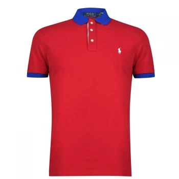 Image of Polo Ralph Lauren Tipped Basic Mesh Polo Shirt - RL Red