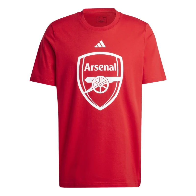 Image of adidas Arsenal 24/25 Mens Dna Badge Tee -red, Red, Size S, Men Red W2FQ0 Male S