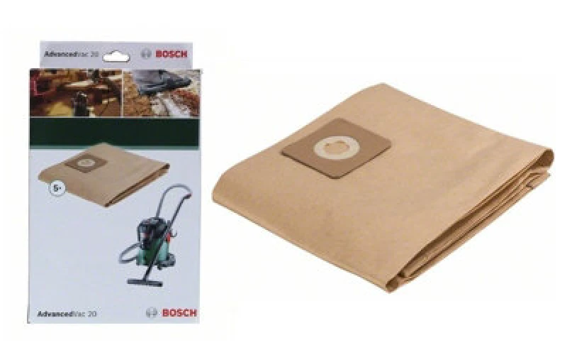 Image of Bosch Paper Dust Bags for ADVANCEDVAC 20 Pack Qty: Pack of 5