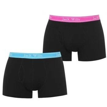 Image of Jack Wills Chetwood 2 Pack Colour Pop Boxers Set - Black