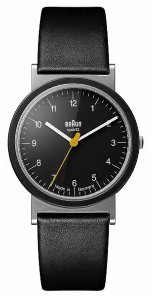 Image of Braun AW10 Classic 1989 Tribute Design Black Leather Strap Watch