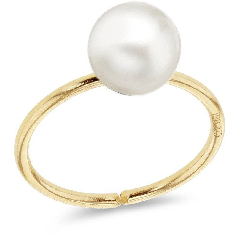 Image of Be You 9ct Gold Round Fresh Water Pearl Labret Earring Yellow Gold female One Size