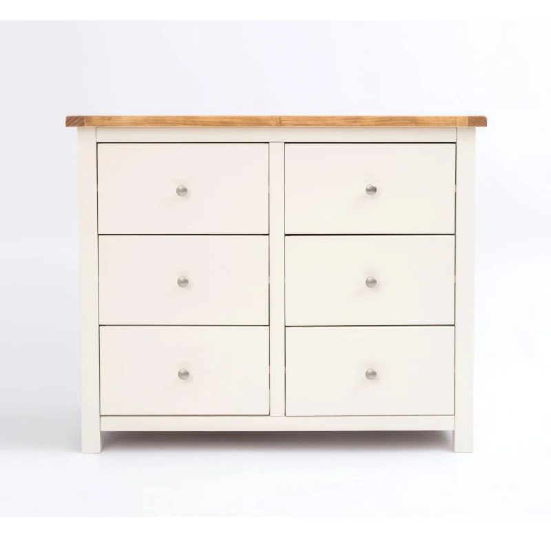Image of Cabinet Bits Maggiori 6 Drawer Chest of Drawers Chrome Knob in Off-White Off-White Unisex