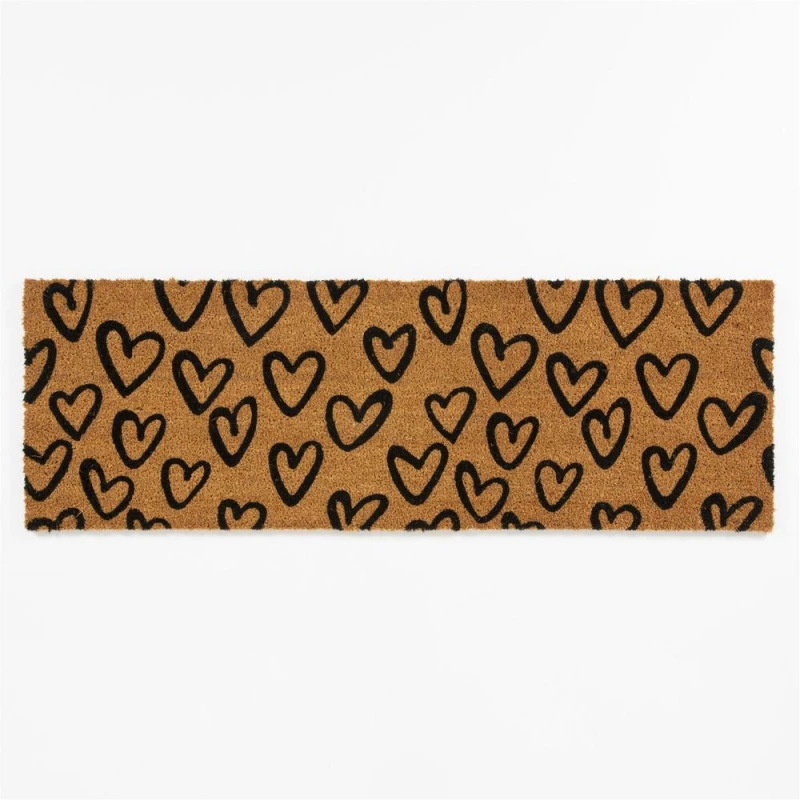 Image of Arthouse Astley Printed Hand Drawn Hearts PVC Backed Coir 4 Door Mats One Size Black 40589903000