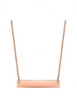 Image of Simply Silver Rose Gold Plated Sterling Silver Personalised Engravable Horizontal Bar Pendant