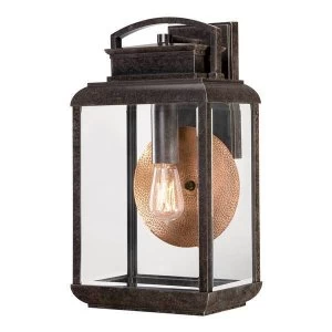 Image of 1 Light Outdoor Large Wall Lantern Light Imperial Bronze IP44, E27