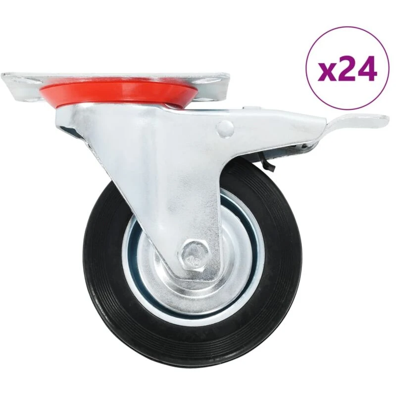 Image of VIDAXL 24 pcs Swivel Casters 100 mm Vidaxl 8719883717562