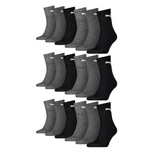 Image of Puma Short Crew Socks Unisex Sports Socks with Terry Sole Pack of 18 anthracite / grey Size:47-49 (EU)