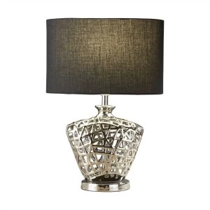 Image of 1 Light Table Lamp Chrome with Black Shade, E27