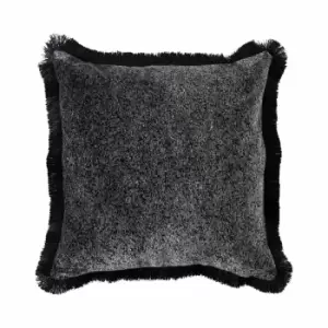 Image of Crossland Grove Mottled Velvet Cushion Grey 500x500mm