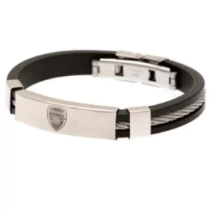 Image of Arsenal FC Silver Inlay Silicone Bracelet