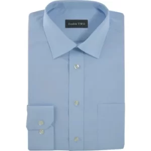 Image of Mens 14.5IN Long Sleeve Blue Poplin Shirt