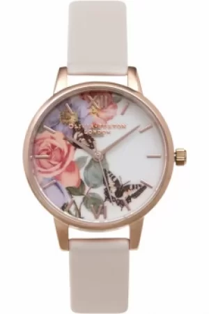 Image of Ladies Olivia Burton Flower Show Floral Butterfly Watch OB15FS68