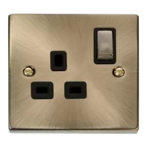 Image of Click Scolmore Deco Ingot 1 Gang 13A 2 Pole Switched Socket - VPAB535BK