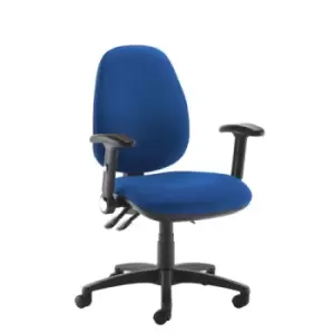 Image of Jota high back operator chair with folding arms - blue