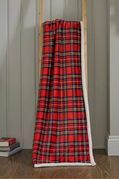 Image of Royal Stewart Printed Flannel Sherpa Throw