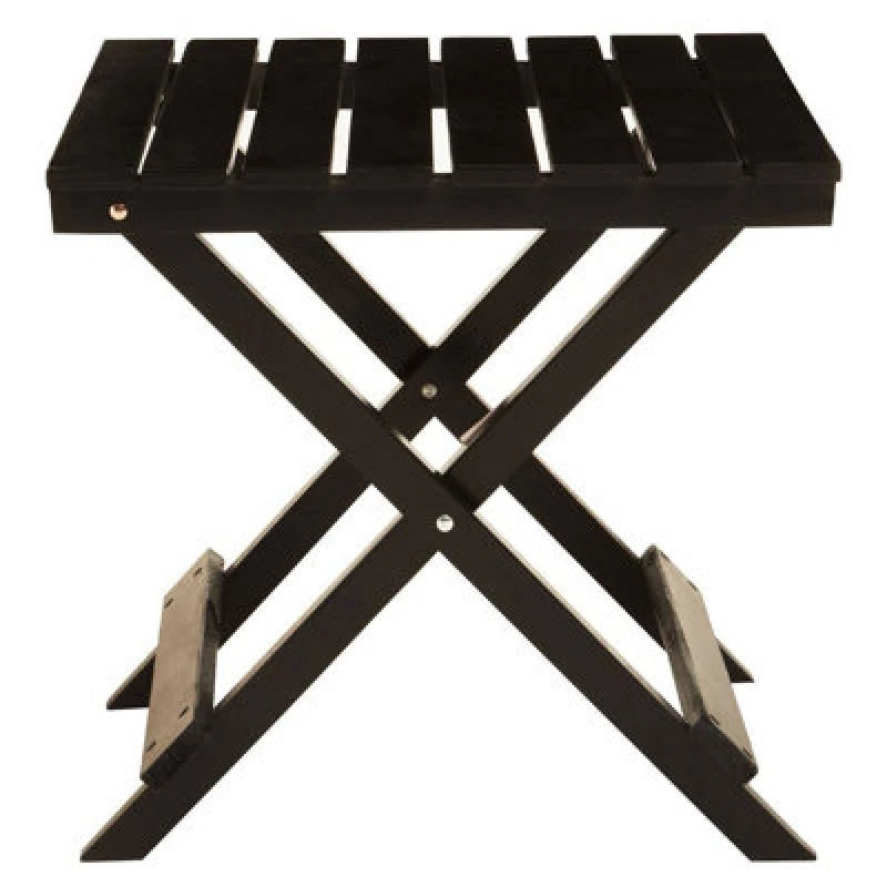 Image of Orsina Black Wood Folding Table, Outdoor Robust Collapsible Folding Table For Garden, Coffee Table For Outdoor