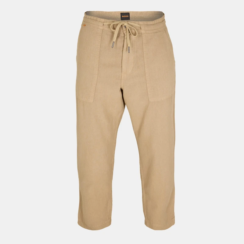 Image of Boss Mens Sisla-Pp Straight Trousers Medium Beige male 30W R