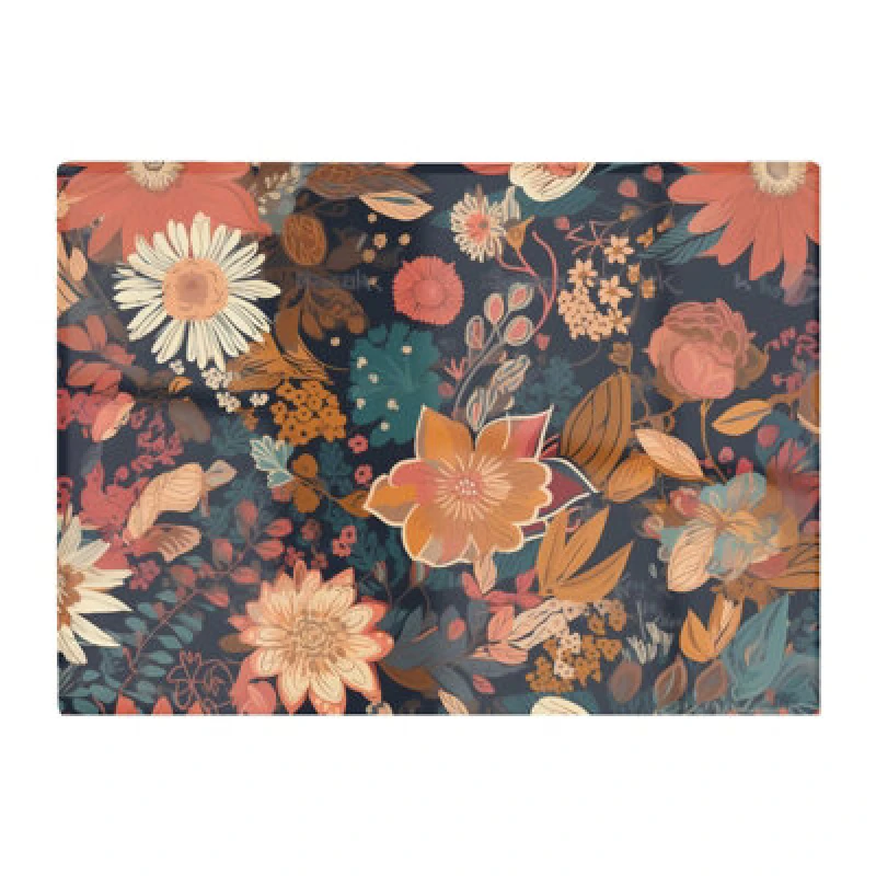 Image of Warren Reed Designer Boho Chic Flower Glass Chopping Board