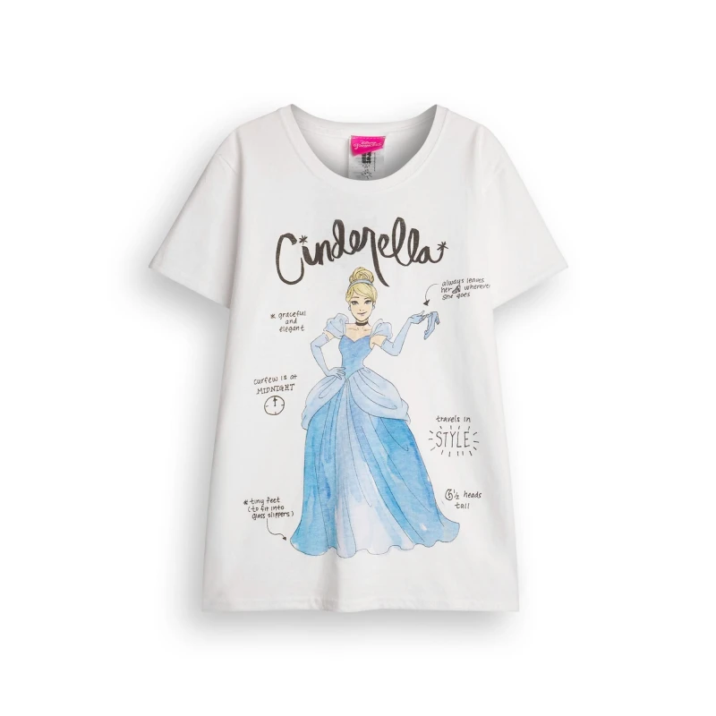 Image of (14-15 Years) Disney Short Sleeved T-Shirt (Girls White)