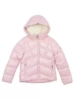 Image of Barbour International Girls Valle Quilt Jacket - Candy Pink, Candy Pink, Size 12-13 Years, Women