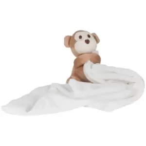 Image of Mumbles Baby Boys/Girls Plush Monkey Comforter Blanket (Pack of 2) (One Size) (Cream/Brown)