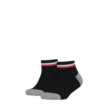 Image of Tommy Hilfiger Hilfiger Icon Quarter Socks 2 Pack Boys - Black