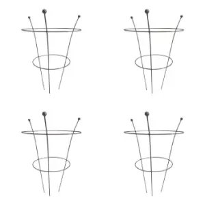 Image of Pack of 4 Tom Chambers Herbaceous Bare Rusted Steel Garden Plant Support Medium 54cm x 40cm