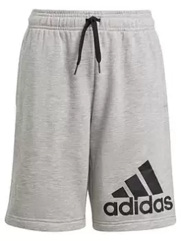 Image of adidas Boys Big Logo Short, Grey/Black, Size 3-4 Years