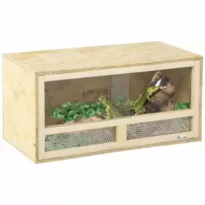 Image of Pawhut Reptile Terrarium Vivarium, Climbing Pet Containers, Reptile Habitat With Transparent Sliding Doors, Breathable Mesh, For Lizards, Horned Frogs