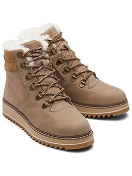 Image of Toms Mojave Lace Up Waterproof Boot - Taupe Grey, Taupe Grey, Size 3, Women