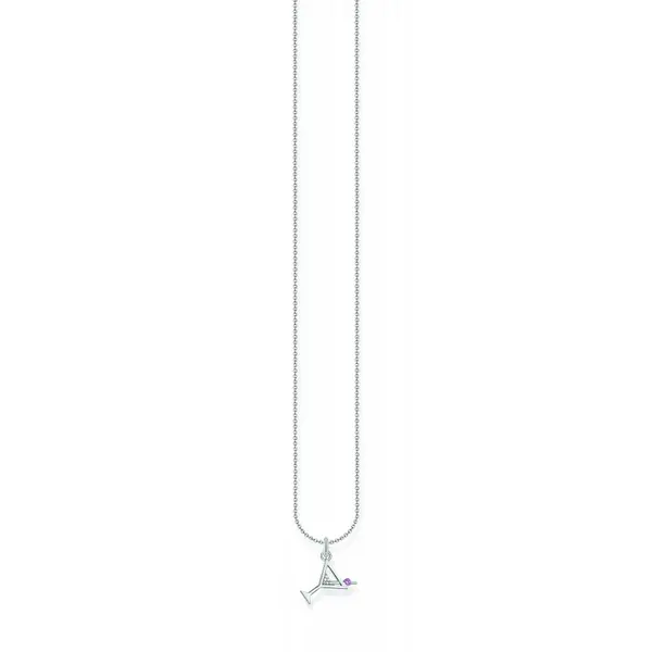 Image of Thomas Sabo Sterling Silver Basics White,Red Corundum Zirconia Necklac