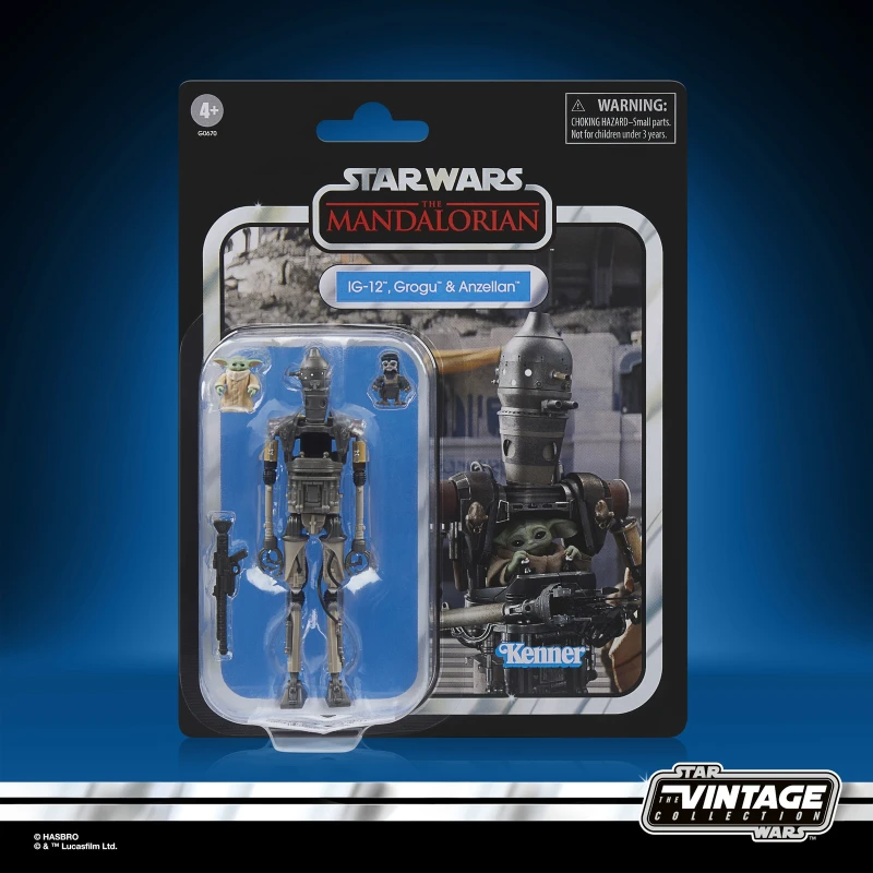 Image of Star Wars The Vintage Collection IG-12, Grogu & Anzellan Deluxe Action Figure Set (9.5 cm)