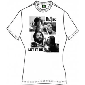 Image of The Beatles Let It Be Ladies White T Shirt Large