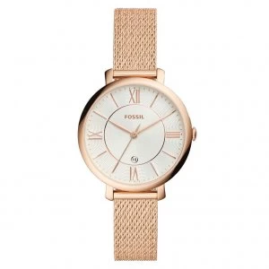 Image of Fossil Rose Gold Tone Mesh Bracelet Watch