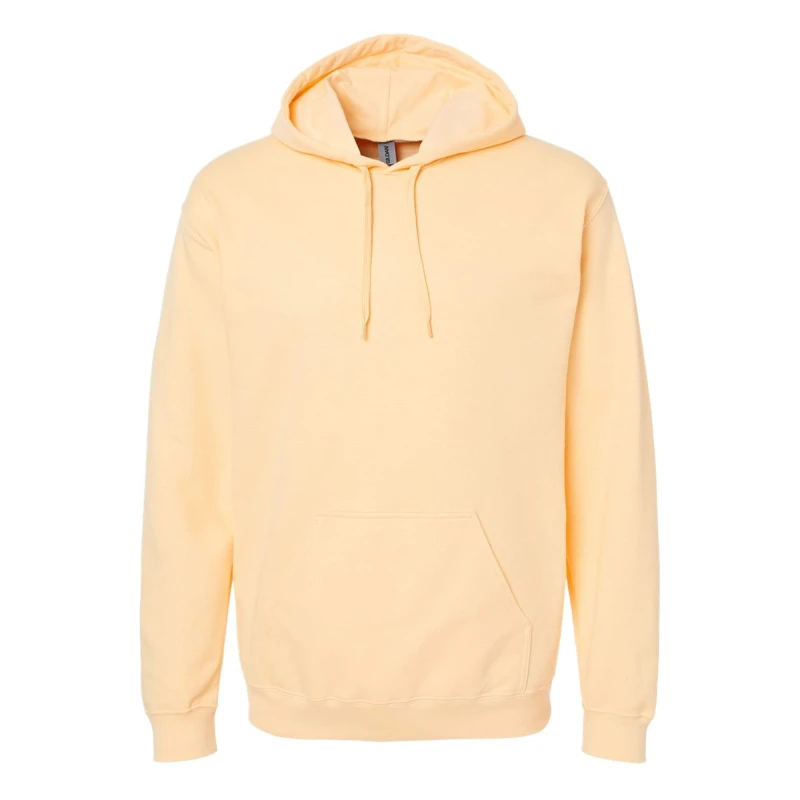 Image of Gildan Mens Softstyle Fleece Midweight Hoodie in Yellow Size: Small Yellow Male S