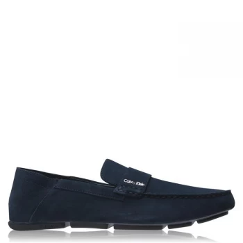 Image of Calvin Klein Maven Calf Suede Loafers - Dark Navy