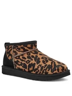 Image of UGG Ugg Classic Ultra Mini Panther Print Ankle Boot, Butterscotch, Size 7, Women